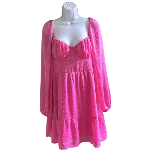 H&M Dresses & Skirts - H&M Vibrant Pink Cottagecore Dress